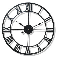(Black) Garden Clock Outdoor Garden Wall Clock Large Roman Numeral Garden Clock Outdoor Iron Clock Outdoor