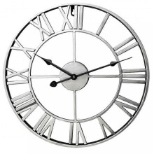 (Silver Gray) Garden Clock Outdoor Garden Wall Clock Large Roman Numeral Garden Clock Outdoor Iron Clock Outdoor