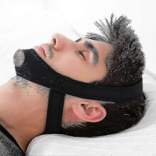 (Black, One size) Adjustable Anti-snoring Chin Strap Sleeping Anti-snoring Belt S2024123012762