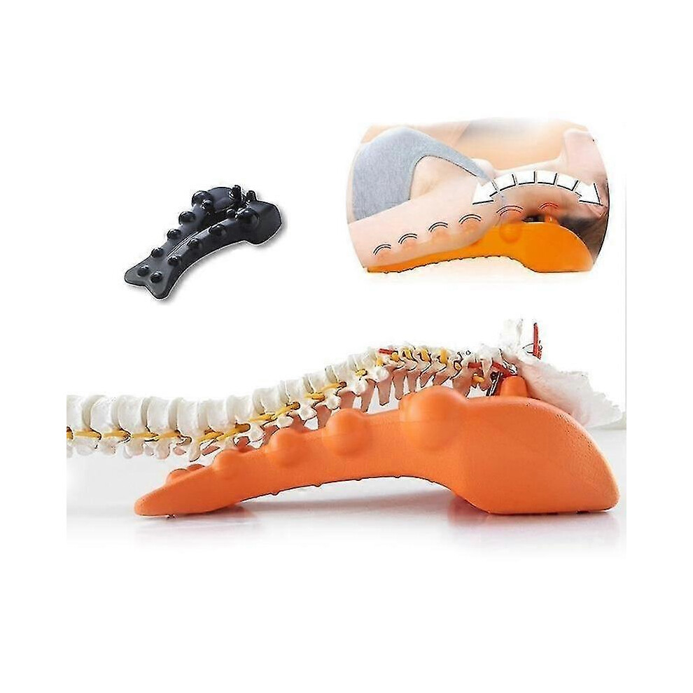 Kikidex Orange (As Show, One Size) Correct Cervical Vertebra Lumbar Traction Straight Spine Relax Back Massage1pcs