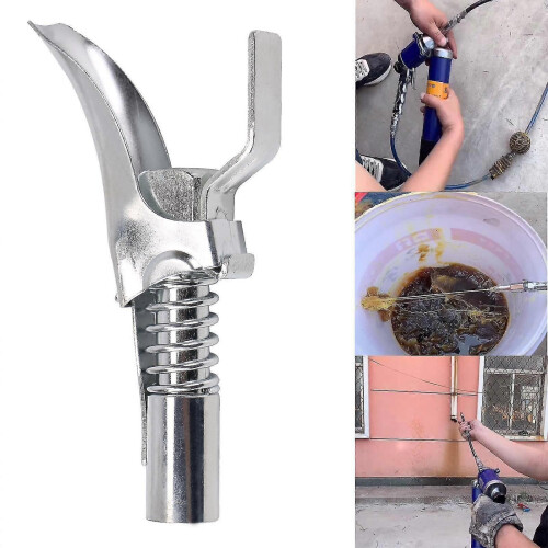 (As show, One size) Quick Release Grease Gun Lock On Coupling End Coupler Workshop(1pcs)