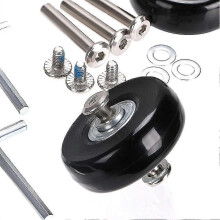 (As show, One size) Luggage Replacement Wheels For Trolley Trolley Suitcase, 4 Pieces 70mm Wheel, Rubber Metal Suitcase Kit Swivel Bearings Repair Wheels Black XinHang