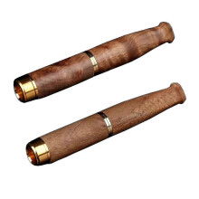 (As show, One size) 2 Pcs Mahogany Wooden Cigarette Holder Handmade Vintage Wooden Cigarette Holder For Standard Cigarette XinHang