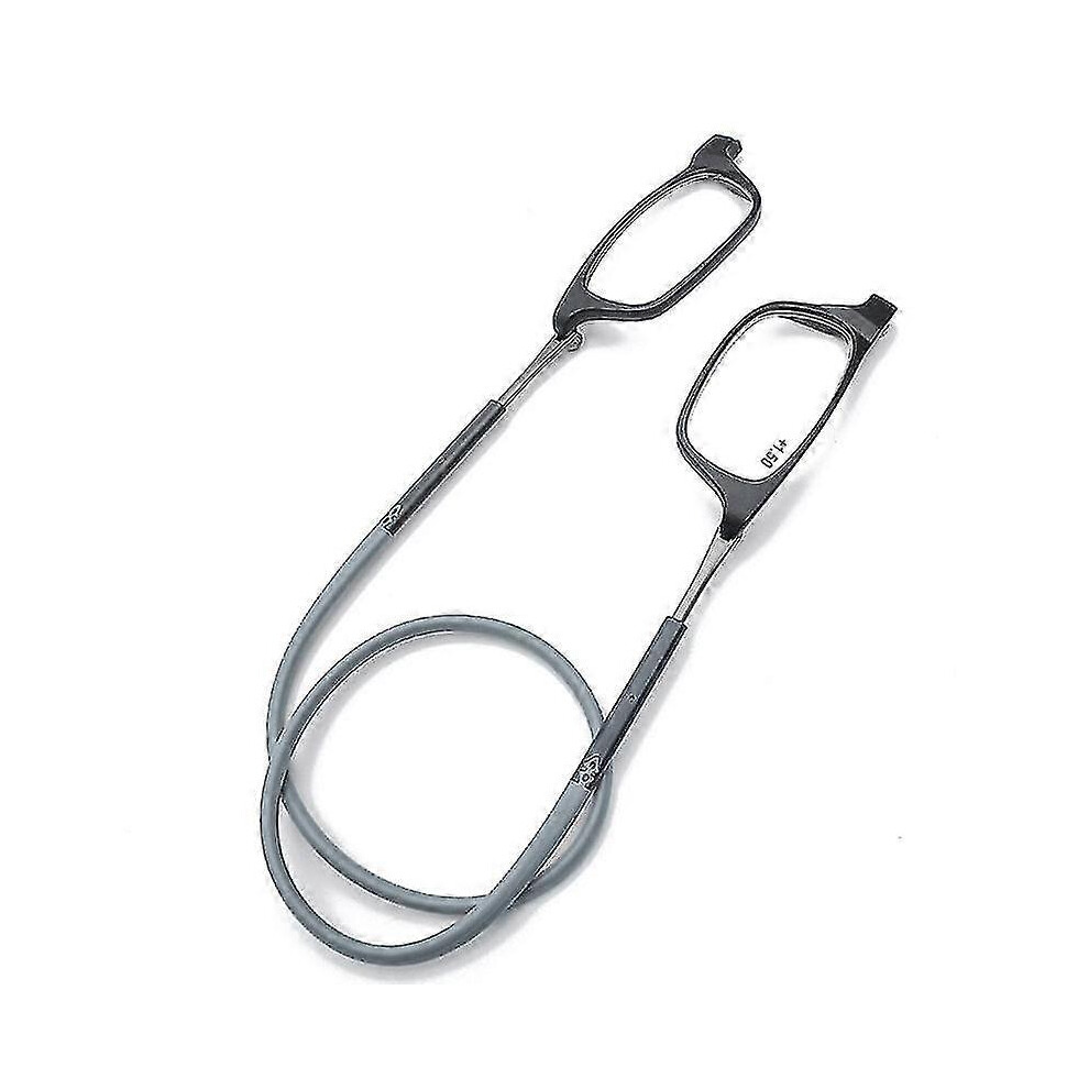 Kikidex Grey (1.75 Magnification, ) Reading Glasses High-Grade Tr Magnetic Absorption Hanging Neck Funky Readers Glasses Xinhang