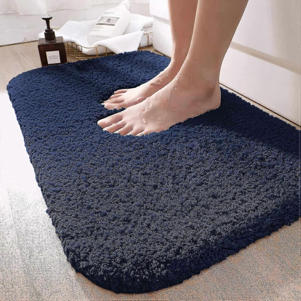 (As show, One size) Bath Mat 40 X 60 Cm, Non-slip Absorbent Bathroom Rug, Soft Shower Mat, Machine Washable Microfiber F-image-OPC-PHKM9Y9-NEW