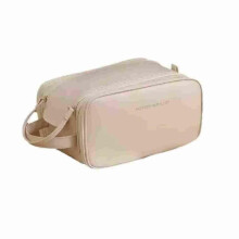 (White) 3 Layered Cosmetic Bag Portable Large Capacity Makeup Bags Portable Folding Travel Cosmetics Storage Toiletry Bag Girls Gifts