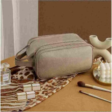 (Camel) 3 Layered Cosmetic Bag Portable Large Capacity Makeup Bags Portable Folding Travel Cosmetics Storage Toiletry Bag Girls Gifts