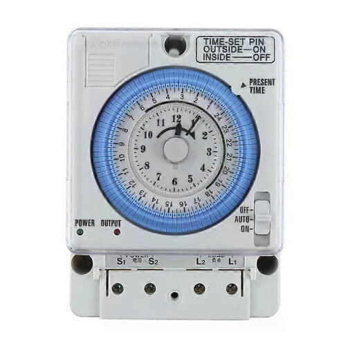 (Style A 2pcs) 1/2/3PCS ManHua 24H 12VDC 15A Din Rail Timer Switch TB35 Analog Time Control Switch Mechanical Time Controller 1