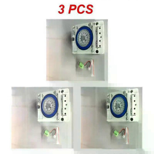 (Style A 3pcs) 1/2/3PCS ManHua 24H 12VDC 15A Din Rail Timer Switch TB35 Analog Time Control Switch Mechanical Time Controller