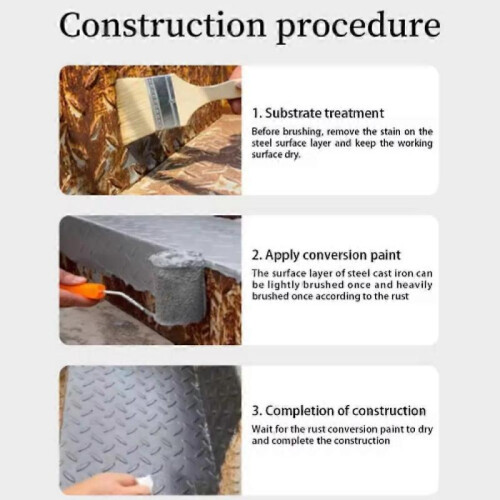 (300g, Silver) Metal Rust Converter Water Based Rust Proof Paint Metallic Paint Rust Prevention Color Steel Tile Renovation Rust Stabilizer 1