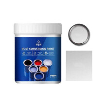 (300g, Silver) Metal Rust Converter Water Based Rust Proof Paint Metallic Paint Rust Prevention Color Steel Tile Renovation Rust Stabilizer