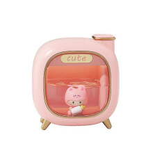 (Pink Plug In) 500ML Large Capacity Humidifier USB Rechargeable Battery Air Ultrasonic Humidifying Portable Doll Cute Bedroom