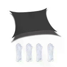 (Black  2X2M) 420d Outdoor Waterproof Sun Sail Rectangular Sun Sail Garden Deck Canopy Courtyard Swimming Canopy Beach Car Canopy Awning