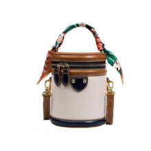 2025 New Summer Niche Design Cylinder Bag,Colorblock Bucket Bag for Women