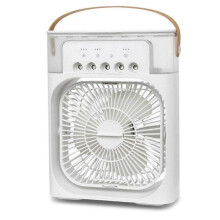 (White) Portable 3 In 1 Fan AIr Conditioner Household Small Air Cooler LED Night Lights Humidifier Air Adjustment Home Fans