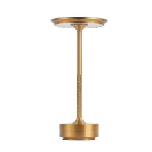 (Gold) Cordless Table Lamp Dimmable Waterproof Metal Usb Rechargeable Table Lamps