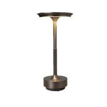 (Gun Grey) Cordless Table Lamp Dimmable Waterproof Metal Usb Rechargeable Table Lamps