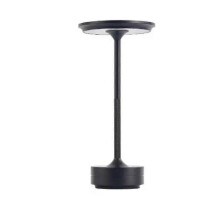 (Black) Cordless Table Lamp Dimmable Waterproof Metal Usb Rechargeable Table Lamps