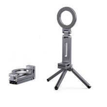 (Gray) Magnetic Phone Tripod Stand for iPhone, Aluminium Magnetic Pocket Phone Tripod