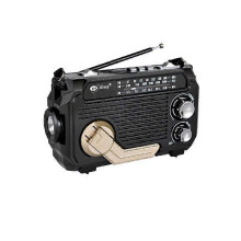 (Black) RadiVive Solar-Powered Radio, Solar Hand Crank Emergency Radio, Portable Hands