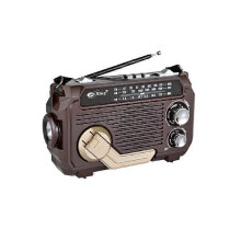 (Dark Coffee) RadiVive Solar-Powered Radio, Solar Hand Crank Emergency Radio, Portable Hands