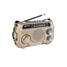 (Khaki) RadiVive Solar-Powered Radio, Solar Hand Crank Emergency Radio, Portable Hands