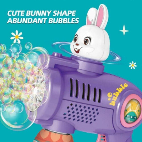 (Rabbit) Easter Bunny Bubble Gun,Bunny Bubble Machine Portable Bubble Blower Party Gifts 1