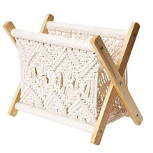 Boho Magazine Rack, Rope Woven Newspaper Rack, Magazine Baskets with Rope Fabric Design, Magazine