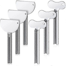 (As show, One size) Pack of 6 tube squeezers metal toothpaste squeezer handle stainless steel tube squeezer roller tube for all tubes