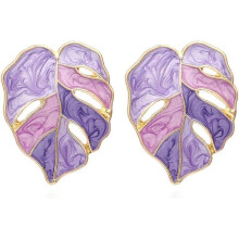 (As show, One size) Lureme Gorgeous Colorful Sequin Flower Floral Leaf Stud Earrings for Women and Girls (er006023)
