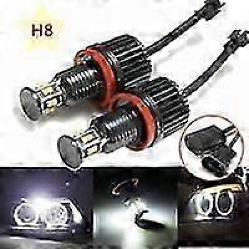 (As show, One size) 2pcs 120W H8 LED Auto Car Headlight Angel Eye Ring Bulb - Canbus Error Free For BMW E82 E87 E88 E90 E91 E92 E93 E60 E61 E63 E64 E84 X1 E70 X5 E71 E72