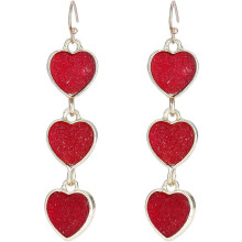 (As show, One size) lureme Cute Heart Earrings Red Heart Statement Dangle Earrings for Women and Girls (er005558)