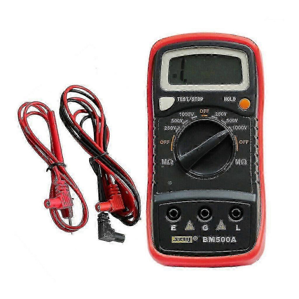 (As Show, One Size) 2023-Bm500a 1000V Digital Insulation Resistance Tester Meter Megohmmeter Megger 1999M 4631898258394