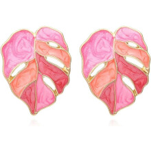 (As show, One size) Lureme Gorgeous Colorful Sequin Flower Floral Leaf Stud Earrings for Women and Girls (er006023)