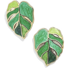 (As show, One size) Lureme Gorgeous Colorful Sequin Flower Floral Leaf Stud Earrings for Women and Girls (er006023)