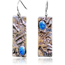 (As show, One size) Heyone Unique Handmade Bohemian Enamel Vintage Silver Bar Dangle Earrings Chic Colorful Geometric Square Drop Earrings for Women Statement Jewelry