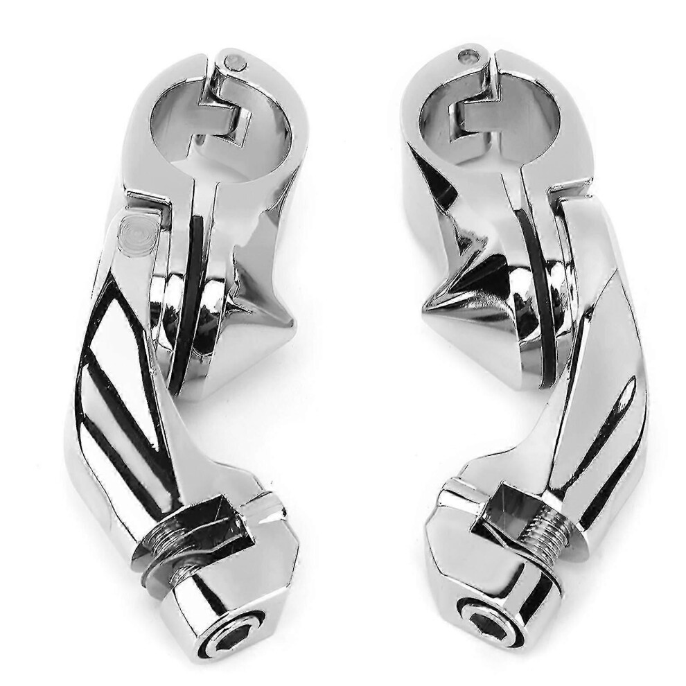 (As Show, One Size) Pair Short Highway Foot Pegs Mount Footrest Bracket Fit For Flhtcu 19842019 Silver 4631898226584