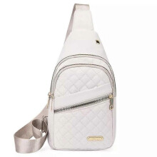 (White) Crossbody Bag Fashion Casual Anti-Theft Solid Color Crossbody Bag