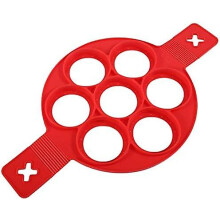 (As show, One size) Silicone Pancake Mold Non-stick Egg Ring, Reusable Pancake Machine, Boiled Egg Mold (red)