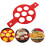 (As show, One size) Silicone Pancake Mold Non-stick Egg Ring, Reusable Pancake Machine, Boiled Egg Mold (red) 3