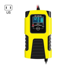 (Yellow American Standard)Intelligent Automotive Battery Charger 6v 12V Car Motorcycle Trucks AGM Lead-Acid Automatic Repair dessert Accessories