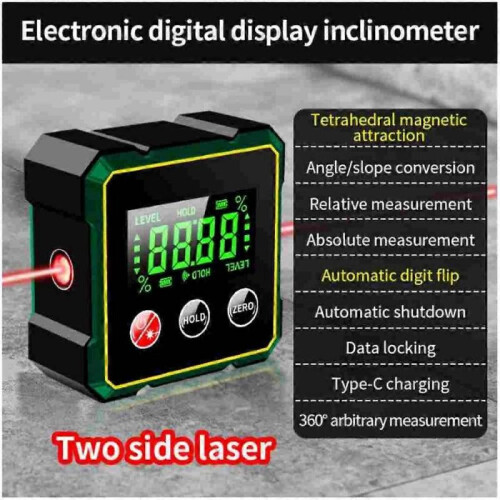 (With Electronic Laser) Scomeri Magnetic Digital Angle Finder with Electronic Laser,Aneedbaby Angle Tool 1