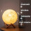 (Solid Color) 15cm 3D Printing Moon Lamp Creative Colorful Dimmable Light with Bluetooth Speaker USB Charging Bedside Atmosphere Lamp 2