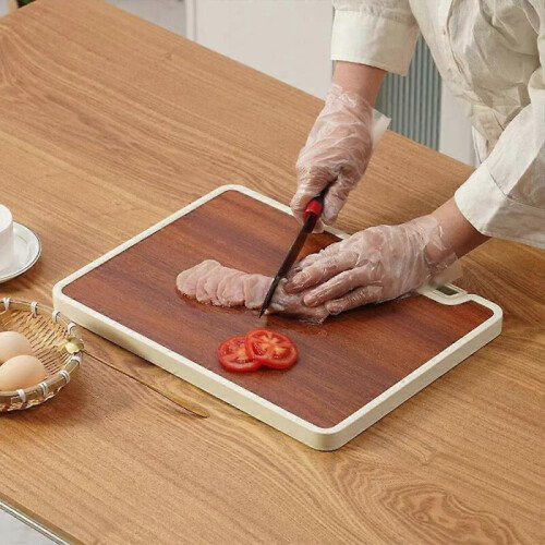 Double Sided Cutting Board with Stand, Cutting Board with Water Locking Channel 2