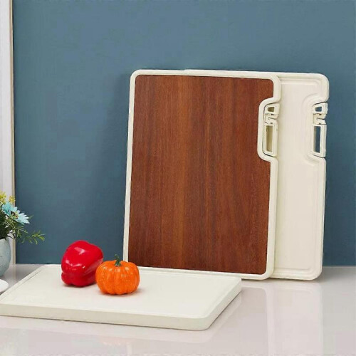 Double Sided Cutting Board with Stand, Cutting Board with Water Locking Channel 1