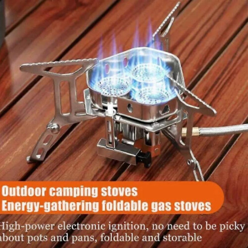 (6800W*Box) Moose Rocket Stove, Outdoor Portable Double-Layer Windproof Three-Burner Stove 1