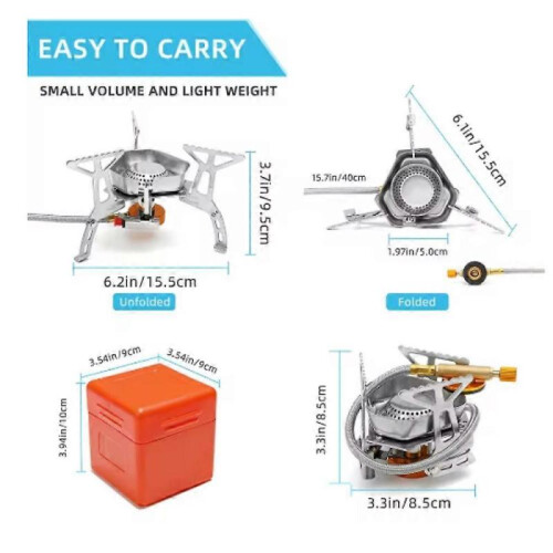 (6800W*Box) Moose Rocket Stove, Outdoor Portable Double-Layer Windproof Three-Burner Stove 2