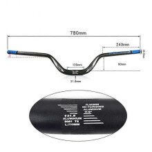 (720mm, Silver) MTB Heightened risers Handlebar Crossbar With Large Angle Swallow Shaped Handlebar 720/780mm Biker Cycling Part
