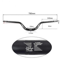 (780mm, Silver) MTB Heightened risers Handlebar Crossbar With Large Angle Swallow Shaped Handlebar 720/780mm Biker Cycling Part