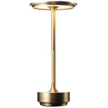 (Gold) Cordless Table Lamp Dimmable Waterproof Metal Usb Rechargeable Table Lamps